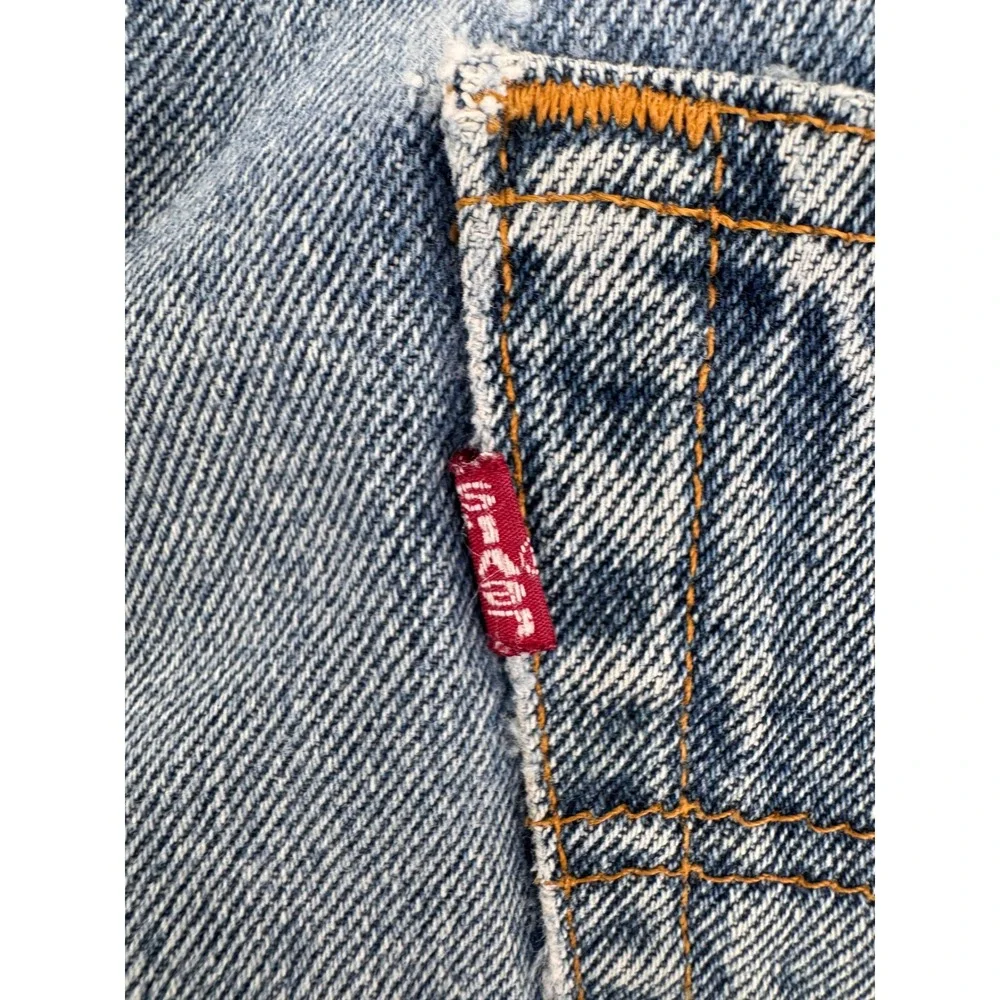 Levi 550 Relaxed Fit Jeans Mens Real Measurements W32 L32‎ Blue Denim Distressed